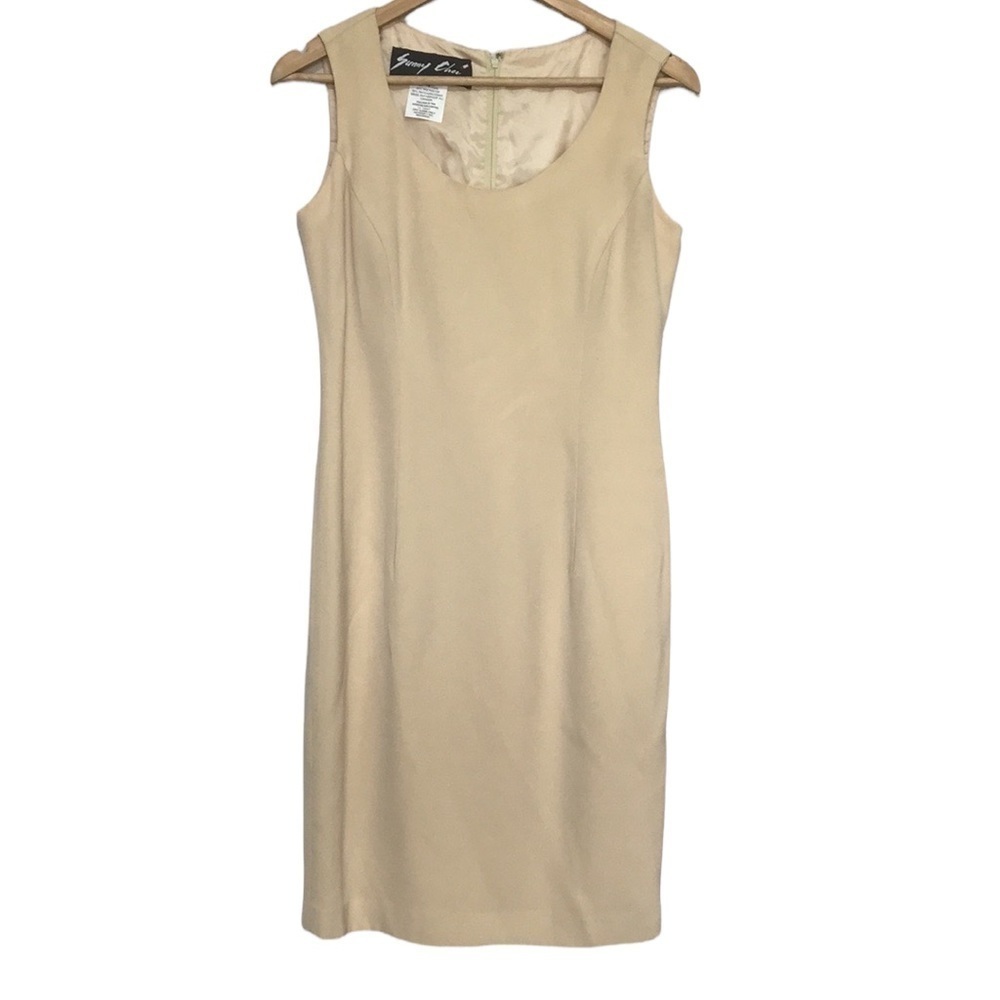 SUNNY Choi light yellow sleeveless knee length career dress sz 4